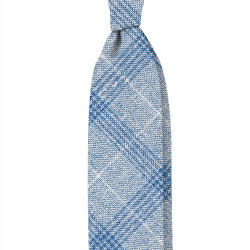 Tartan 3 folds tie - grey/blue
