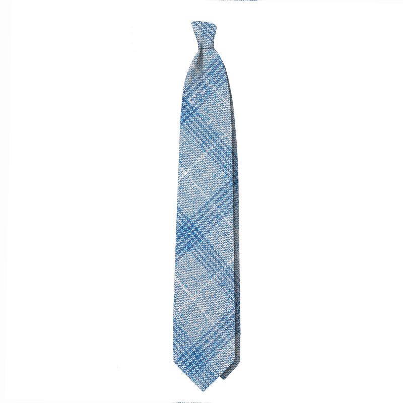 Tartan 3 folds tie - grey/blue Tartan 3 folds tie - grey/blue