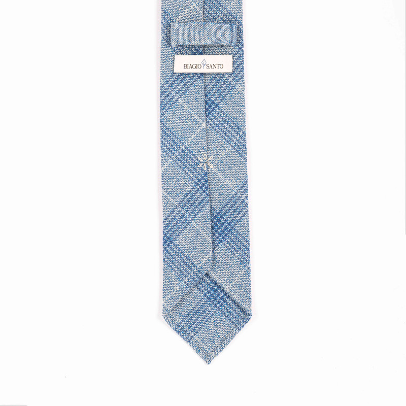 Tartan 3 folds tie - grey/blue Tartan 3 folds tie - grey/blue