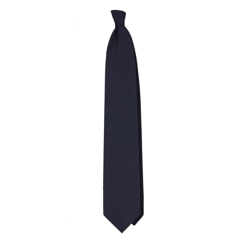 Solid 3 folds 100% wool tie - navy Solid 3 folds 100% wool tie - navy