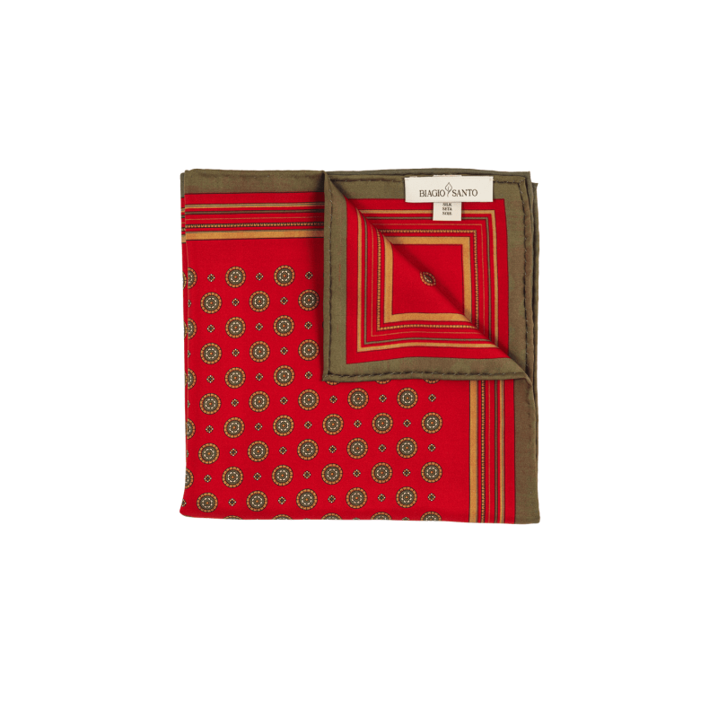 vintage in seta cerchi - rosso