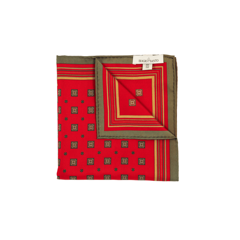 Vintage silk quadrati - rosso