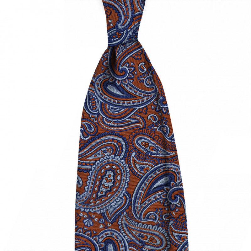 Orange paisley jacquard