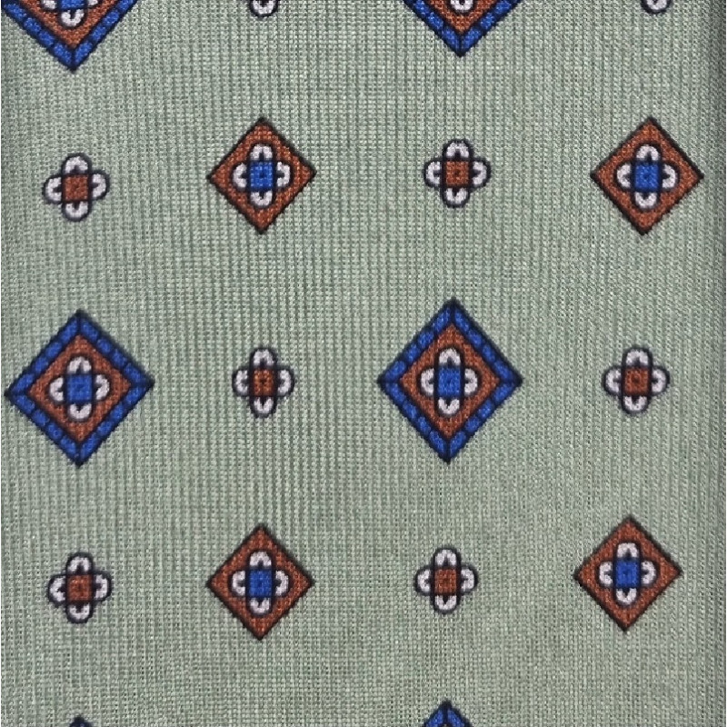 Twille print 3 folds unlined tie -...