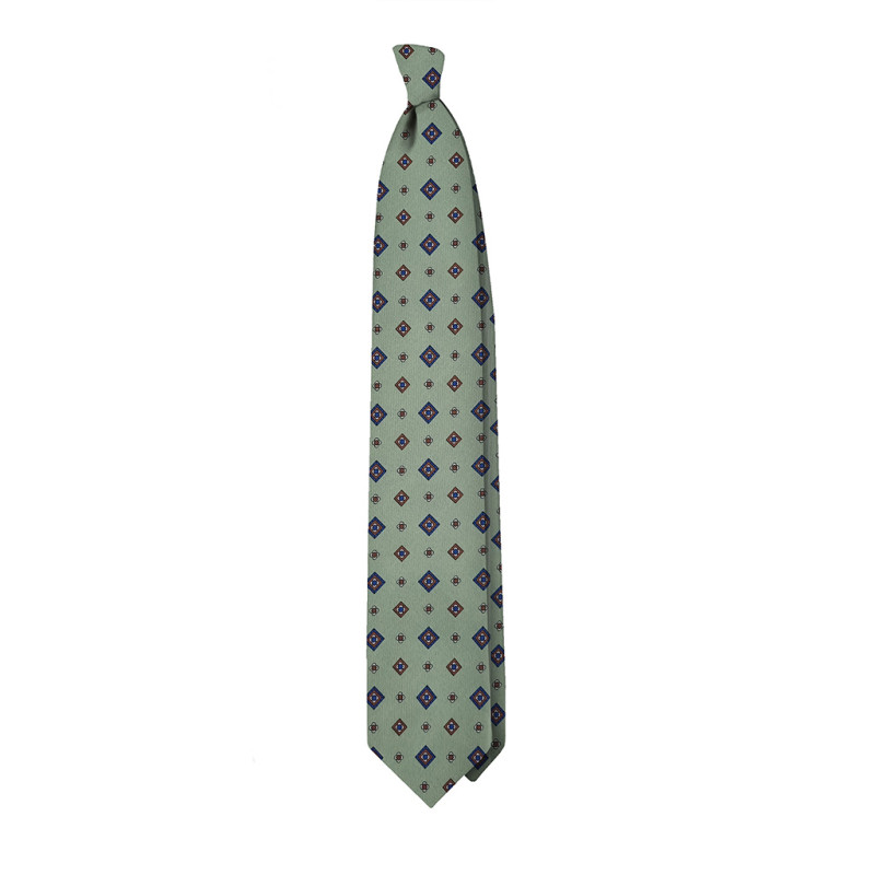 Twille print 3 folds unlined tie -...