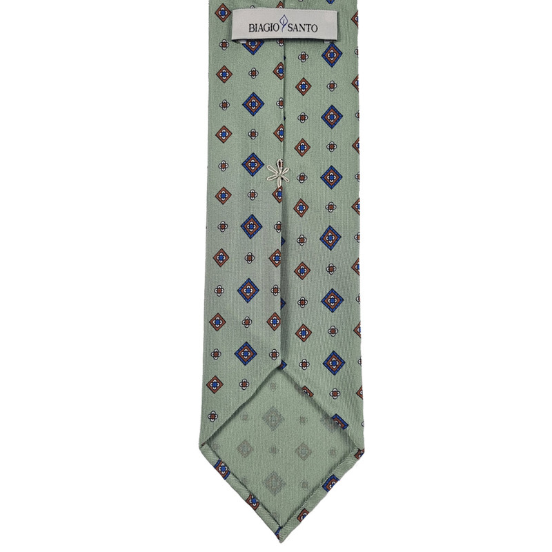 Twille print 3 folds unlined tie -...