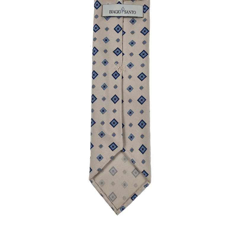 Twille print 3 folds unlined tie -...
