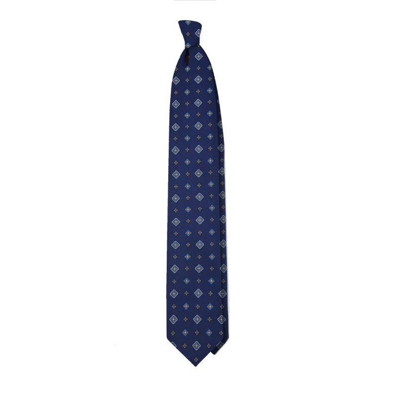 Twille print 3 folds unlined tie -...