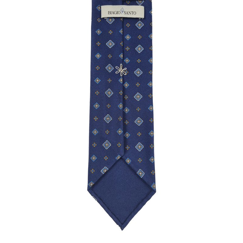 Twille print 3 folds unlined tie -...