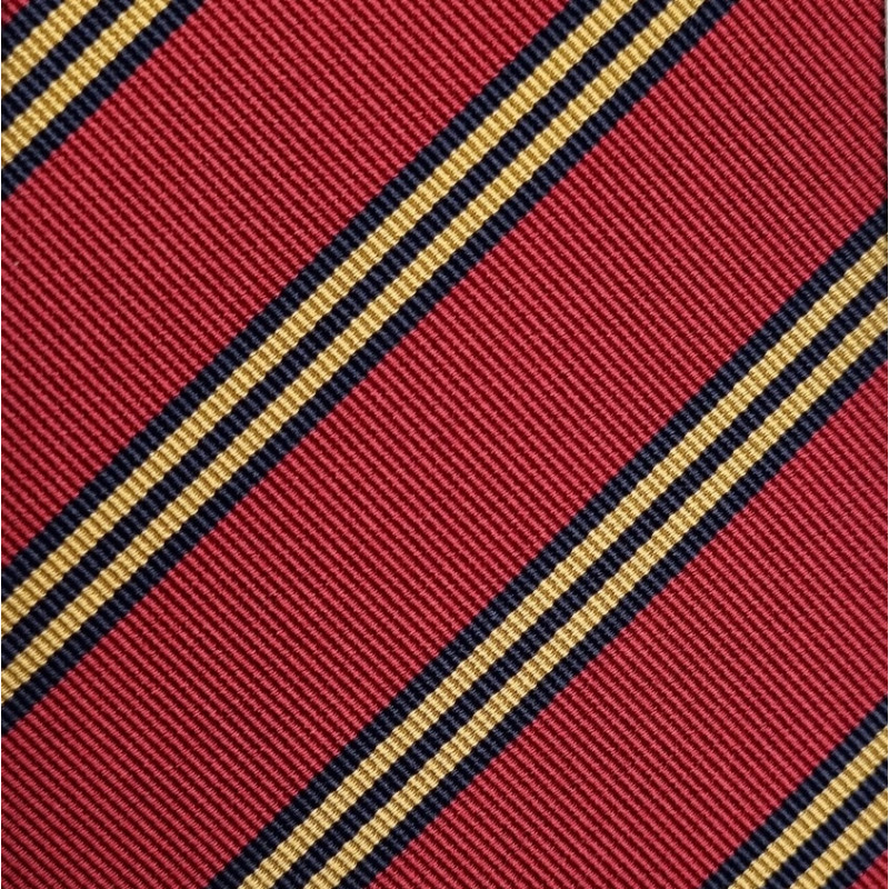 Reps jacquard navy stripes tie - Red