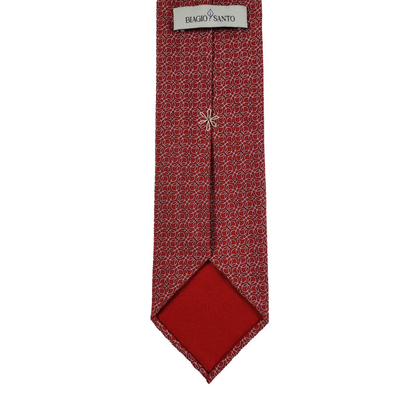 Twille print 3 folds unlined tie -...