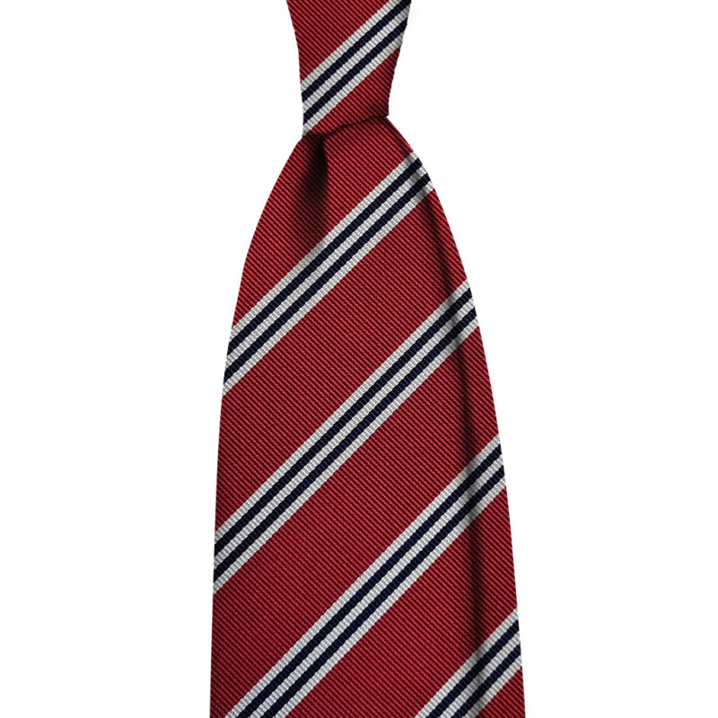 Bespoke Reps jacquard stripes tie - Red
