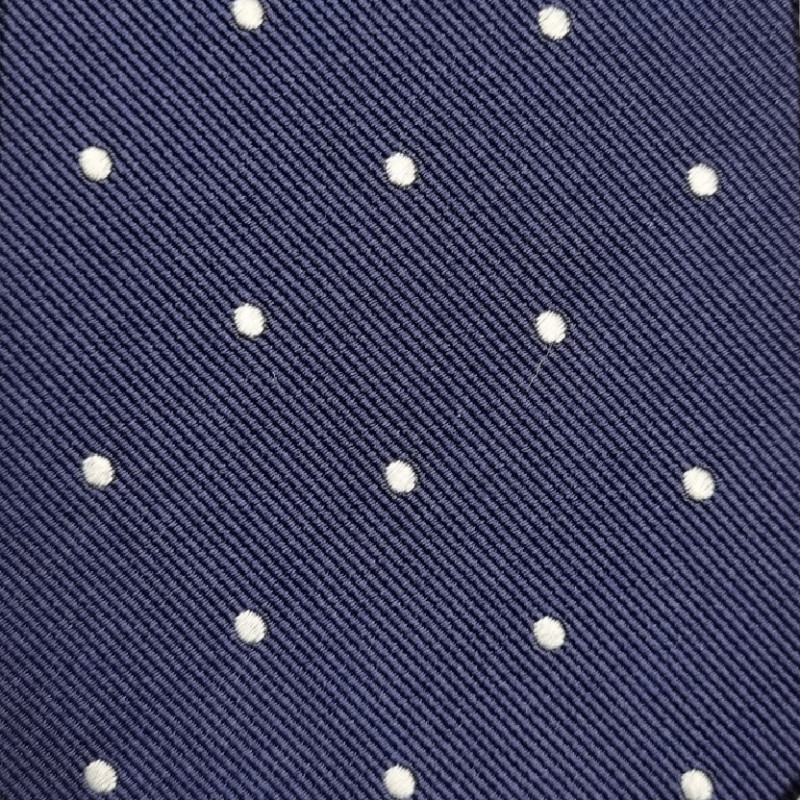 Cravatta pois reps jacquard - blu/bianco