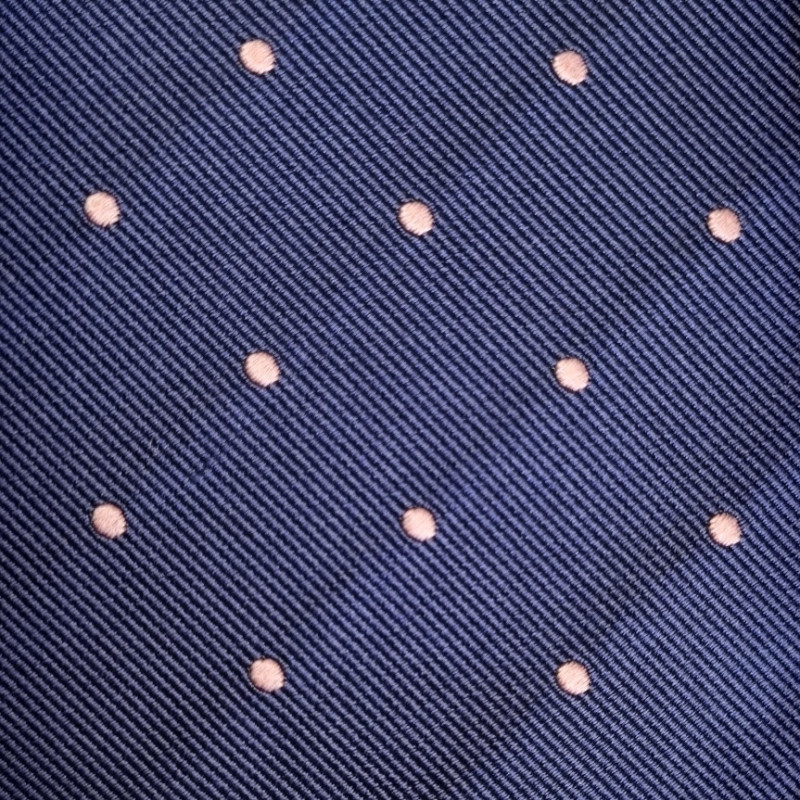Cravatta pois reps jacquard - navy/rosa