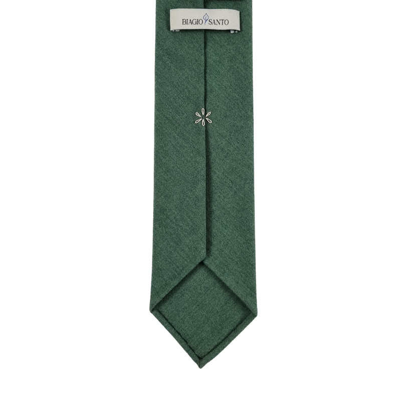 Solid 3 folds unlined tie - green Solid 3 folds unlined tie - green