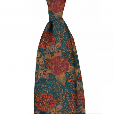 Multiflower jacquard oro-arancio