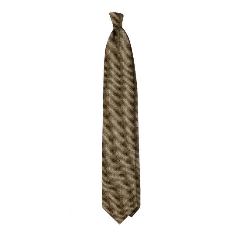 100% Zegna cashmere 3 folds tie - Khaki