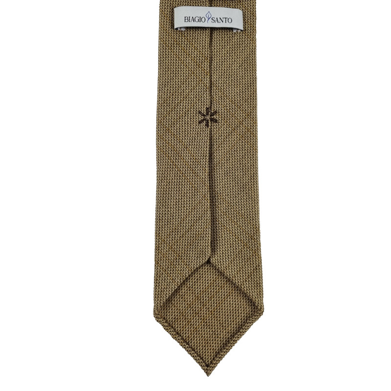 100% Zegna cashmere 3 folds tie - Khaki