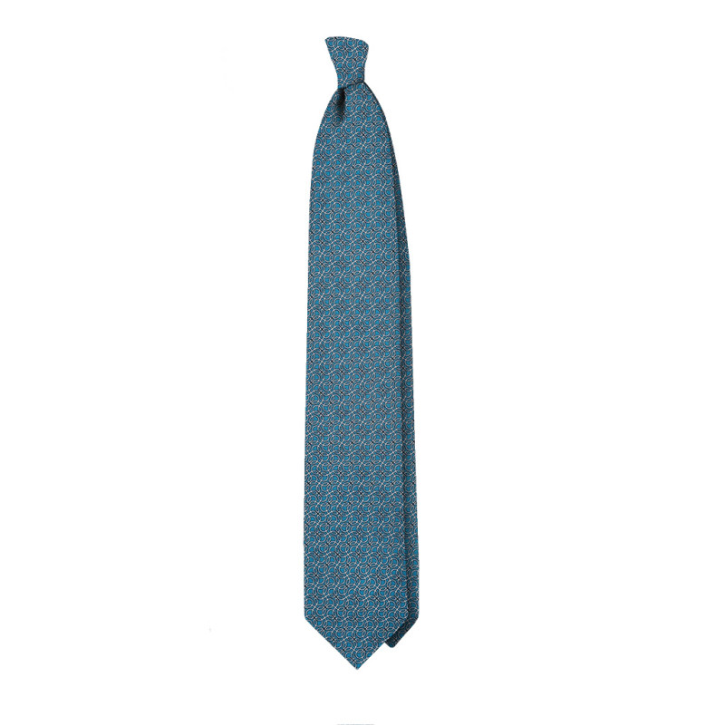 Twille print 3 folds unlined tie -...