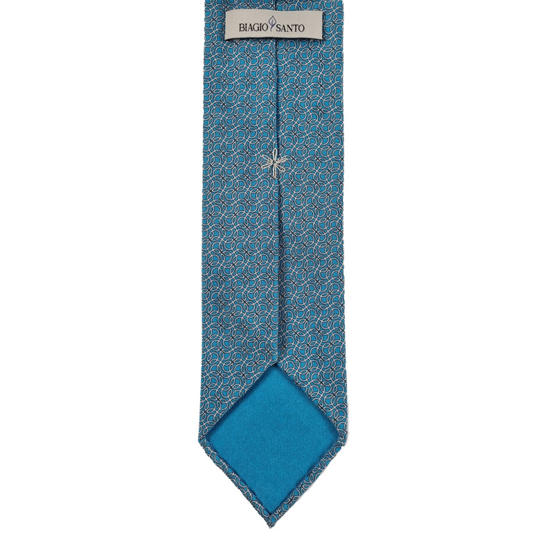 Twille print 3 folds unlined tie -...