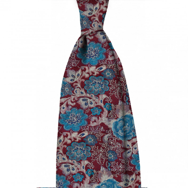 Multiflower jacquard borgogna