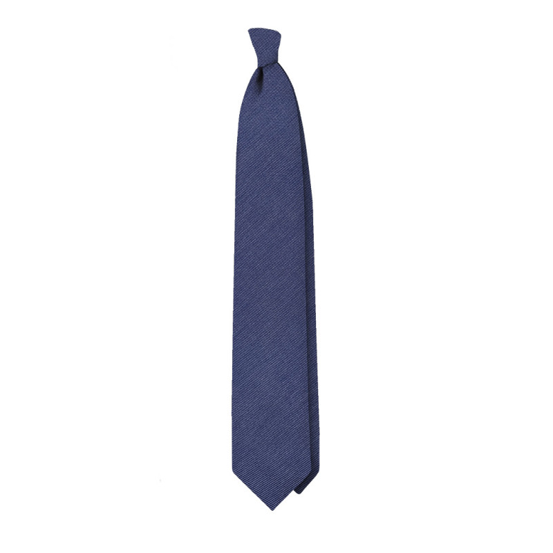 Solid 3 folds unlined tie - denim blue