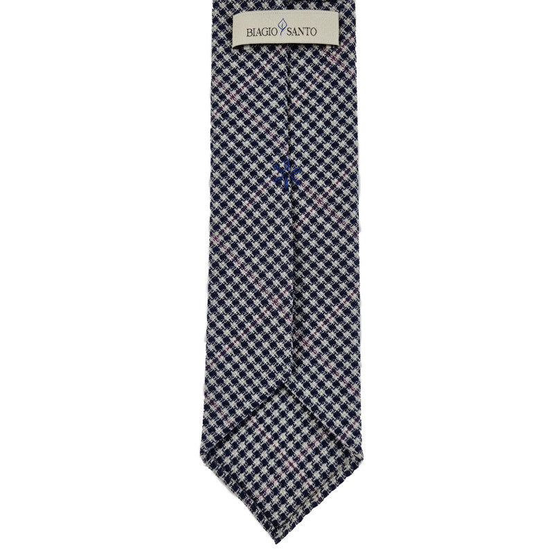 Checked wool 3 folds unlined tie -... Checked wool 3 folds unlined tie -...