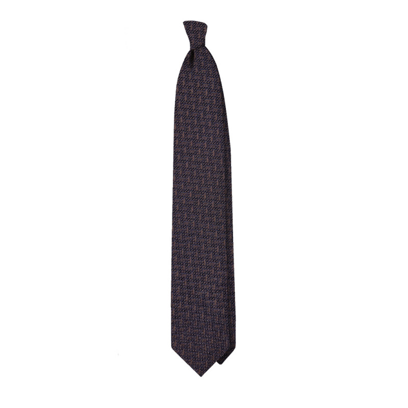 Grenadine 3 folds unlined tie - brown... Grenadine 3 folds unlined tie - brown...
