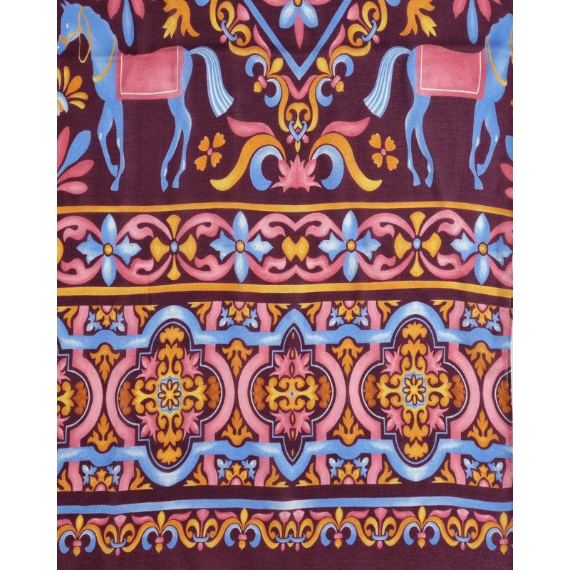 Sciarpa cashmere/modal stampa bordeaux