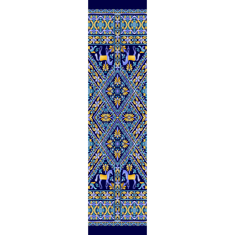 Sciarpa cashmere/modal stampa blu