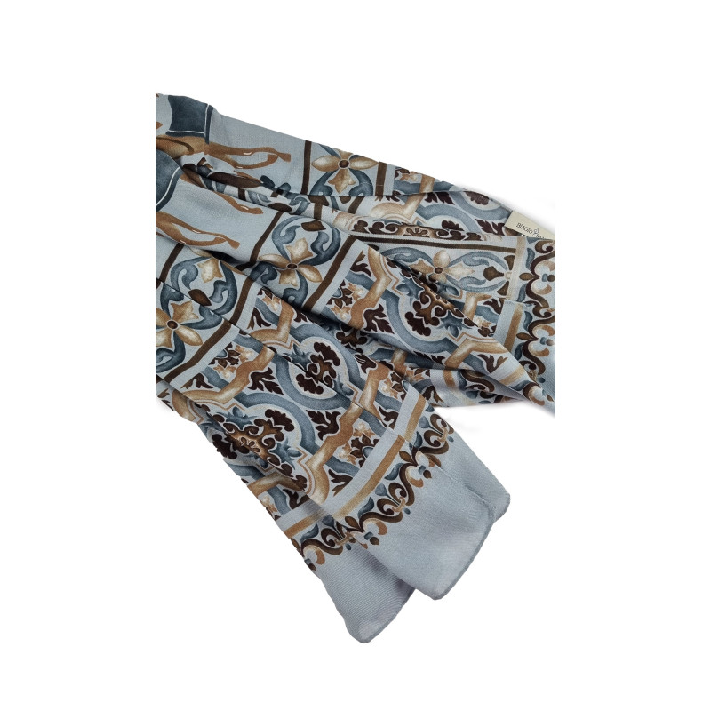 Sciarpa cashmere/modal stampa grigio...