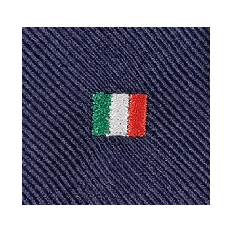 Italian flag embroidery tie - Navy