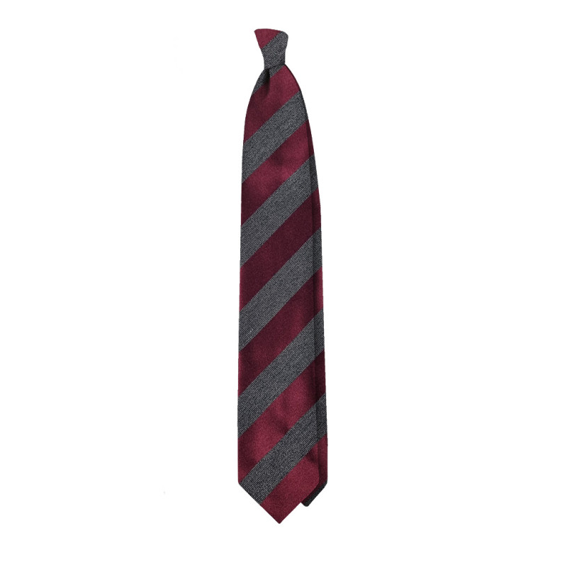 Silk stripes 3 folds unlined tie -...