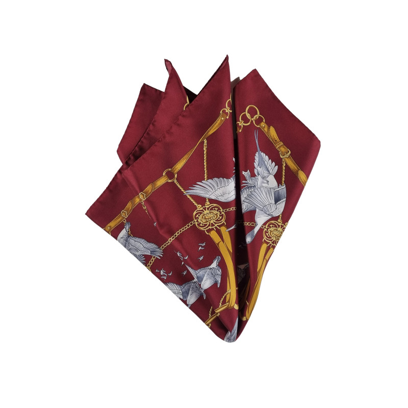 Silk neck foulard 70 x 70 - bordeaux