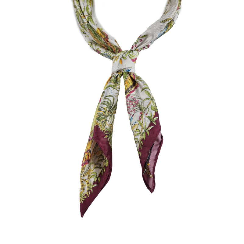 Silk neck foulard 70 x 70 ducks -...