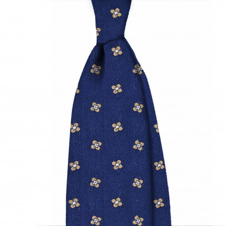 Navy flower jacquard