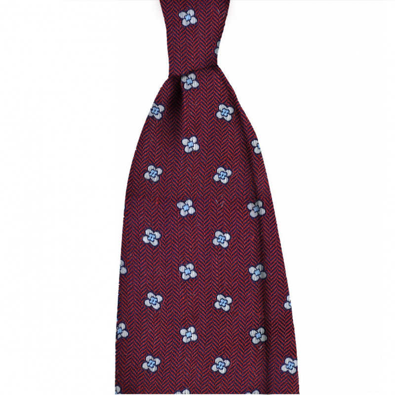 Burgundy flower jacquard