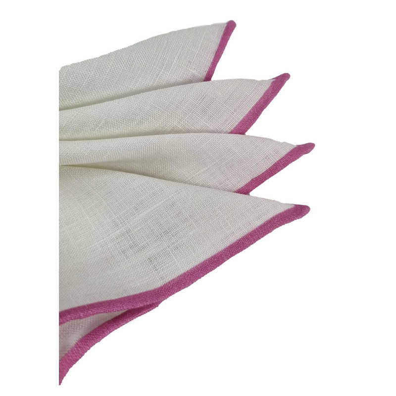 Pink shoestring linen pocket square Pink shoestring linen pocket square