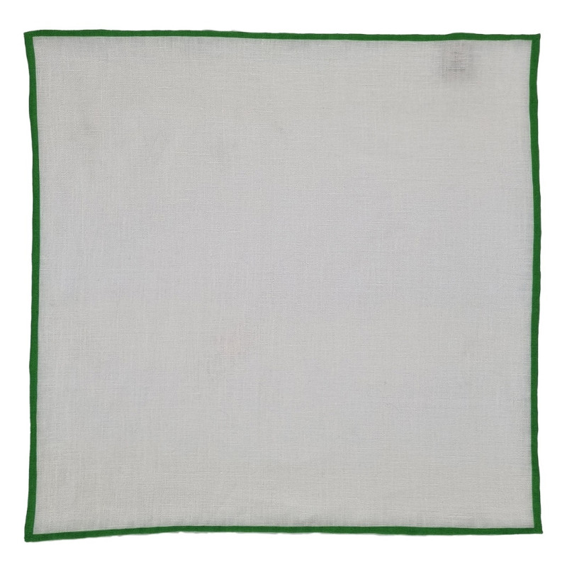 Green shoestring linen pocket square Green shoestring linen pocket square