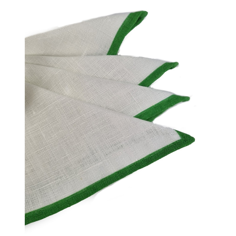 Green shoestring linen pocket square Green shoestring linen pocket square