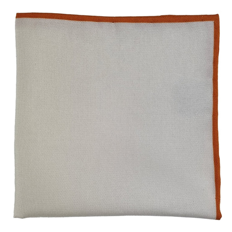 Orange shoestring silk pocket square