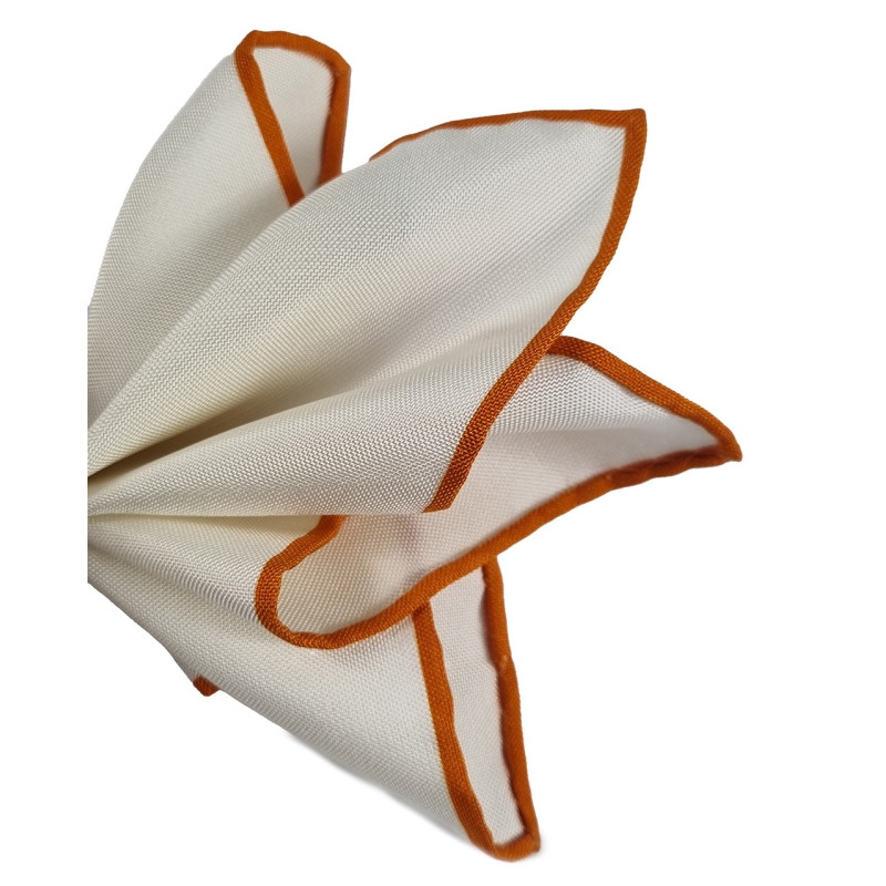 Orange shoestring silk pocket square Orange shoestring silk pocket square