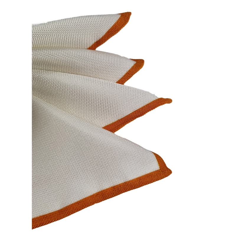 Orange shoestring silk pocket square Orange shoestring silk pocket square