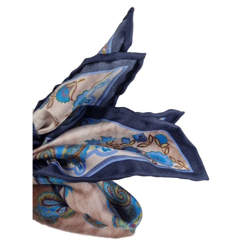 Paisley motif printed silk pocket...