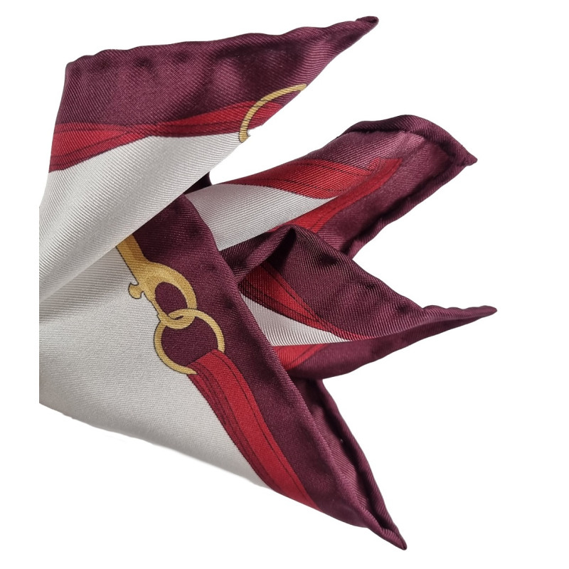 Horse motif printed silk pocket...