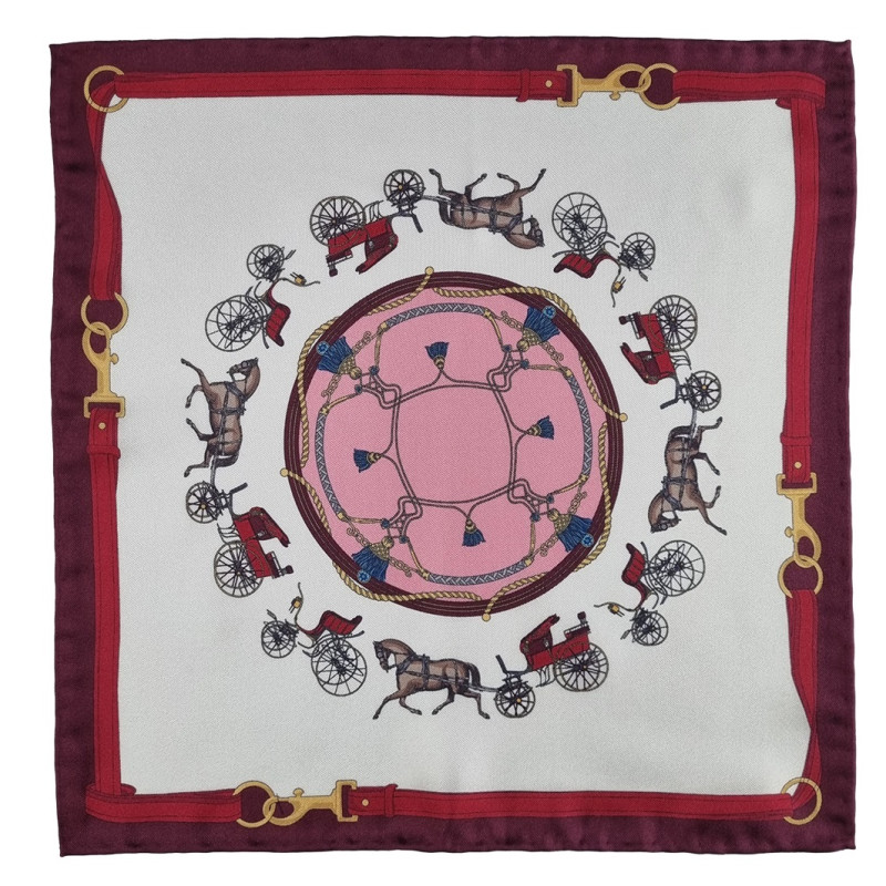 Horse motif printed silk pocket...