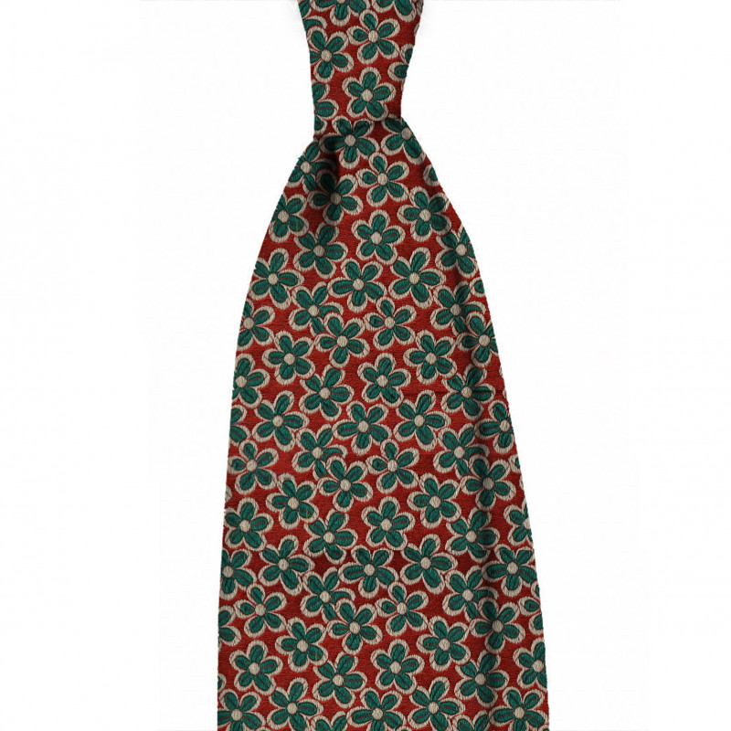 Green daisy on red