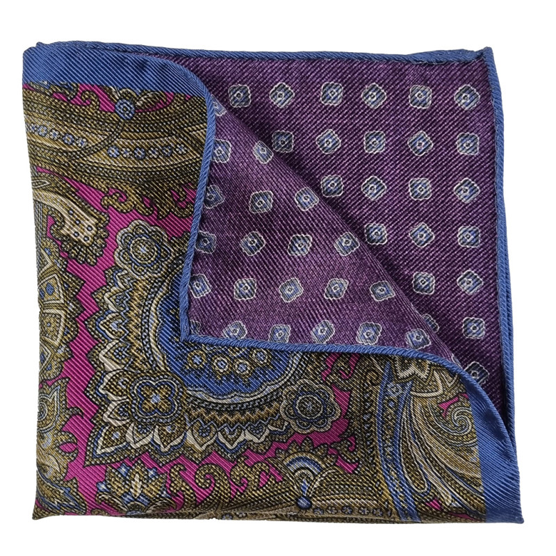 Pochette paisley double face -...
