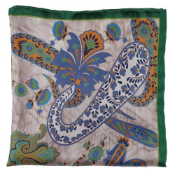 Paisley motif printed silk...