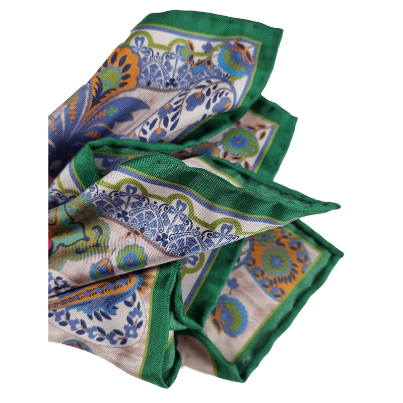 Paisley motif printed silk pocket...